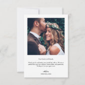 エレガモダンントな結婚式ありがとう写真カード サンキューカード (裏面)