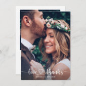 エレガモダンントな結婚式ありがとう写真カード サンキューカード (正面/裏面)