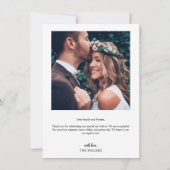 エレガモダンントな結婚式ありがとう写真カード サンキューカード (裏面)