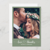 エレガモダンントな結婚式ありがとう写真カード サンキューカード (正面/裏面)