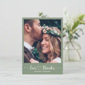 エレガモダンントな結婚式ありがとう写真カード サンキューカード (スタンド正面)