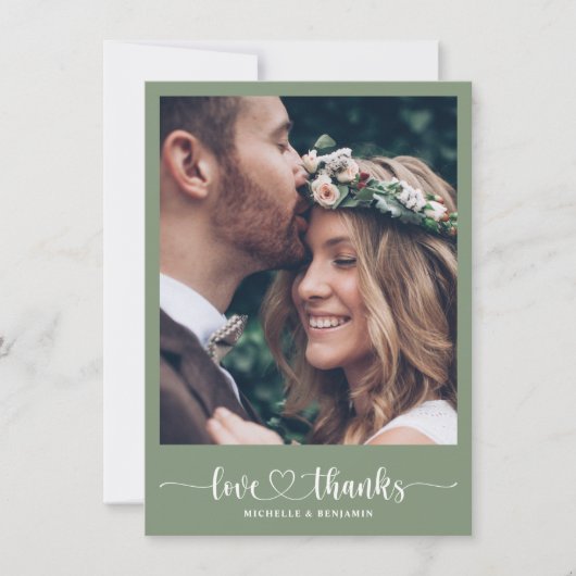 エレガモダンントな結婚式ありがとう写真カード サンキューカード (正面)