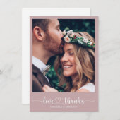 エレガモダンントな結婚式ありがとう写真カード サンキューカード (正面/裏面)