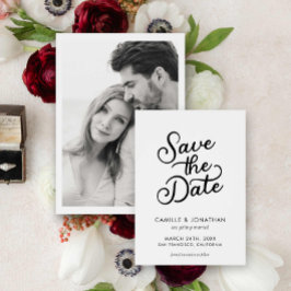 エレガモダンントな結婚式の写真日付を保存 セーブザデート