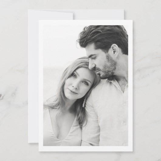 エレガモダンントな結婚式の写真日付を保存 セーブザデート (裏面)