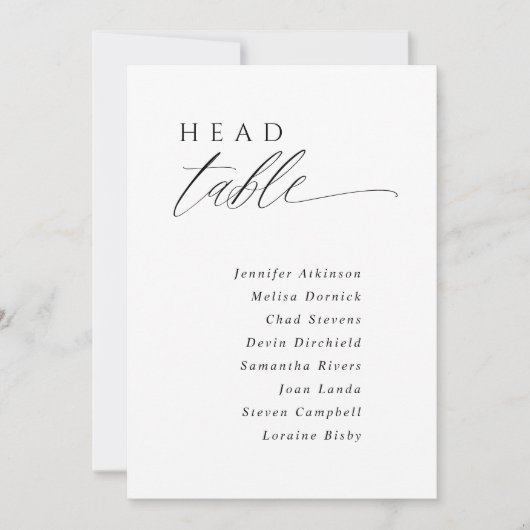 エレガモダンントな結婚式の座席表 招待状 (正面)