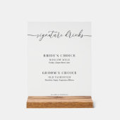 エレガモダンントな結婚式用ドリンク アクリルサイン (正面)