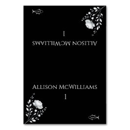 エレガモダンントな結婚式白黒の魚 テーブルナンバー