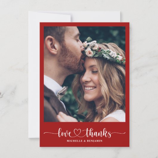 エレガモダンントウェディングありがとうフォトカード サンキューカード (正面)