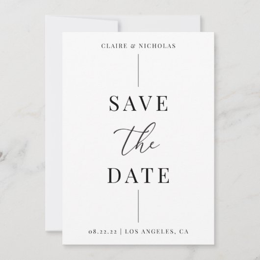 エレガモダンントウェディングはっきりした文字&写真 セーブザデート (正面)