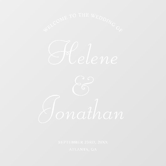 エレガモダンントウェディングウェルカムサイン鏡デカール ウィンドウサイン (シート)