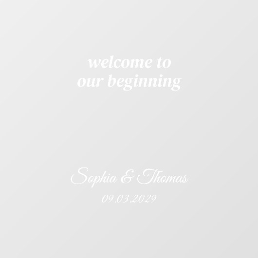 エレガモダンントウェディングウェルカムサイン鏡デカール ウィンドウサイン (シート)