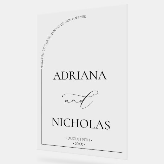 エレガモダンントウェディングウェルカム アクリルサイン (傾斜)