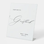 エレガモダンントウェディングゲストブックサイン 台座サイン (正面)