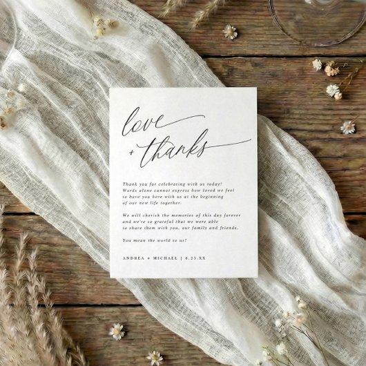 エレガモダンントウェディングテーブルサンキューカード サンキューカード