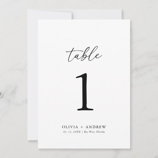 エレガモダンントウェディングテーブル番号 案内状 (正面)
