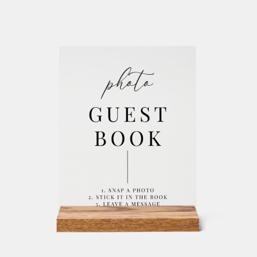 エレガモダンントウェディングフォトゲストブック アクリルサイン (正面)