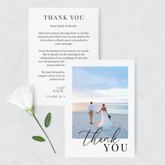 エレガモダンントウェディングフォトサンキューカード サンキューカード