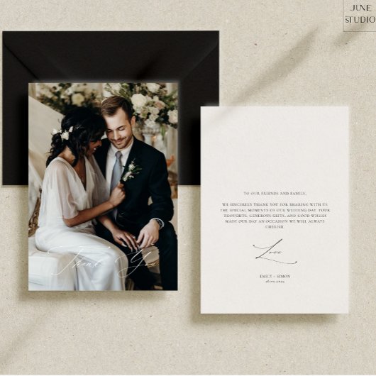 エレガモダンントウェディングフォトサンキューカード サンキューカード