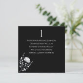 エレガモダンントウェディングブラックとホワイトの花 招待状 (スタンド正面)