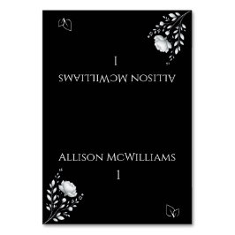 エレガモダンントウェディングブラック&ホワイトベジタリアン テーブルナンバー