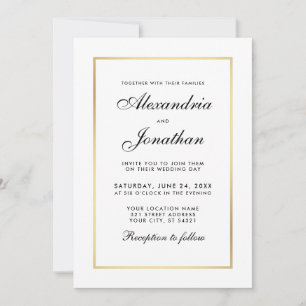 エレガモダンントウェディングブラック&ホワイト招待状 招待状