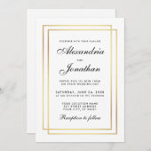 エレガモダンントウェディングブラック&ホワイト招待状 招待状 (正面/裏面)