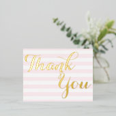 エレガモダンントウェディングベビーシャワーイベントありがとう 箔招待状ポストカード (立ち正面)