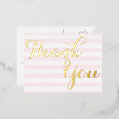 エレガモダンントウェディングベビーシャワーイベントありがとう 箔招待状ポストカード (正面/裏面)