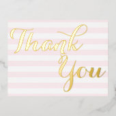 エレガモダンントウェディングベビーシャワーイベントありがとう 箔招待状ポストカード (正面)