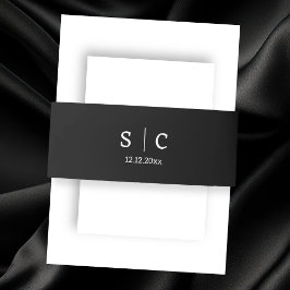 エレガモダンントウェディングモノグラムの 招待状ベリーバンド