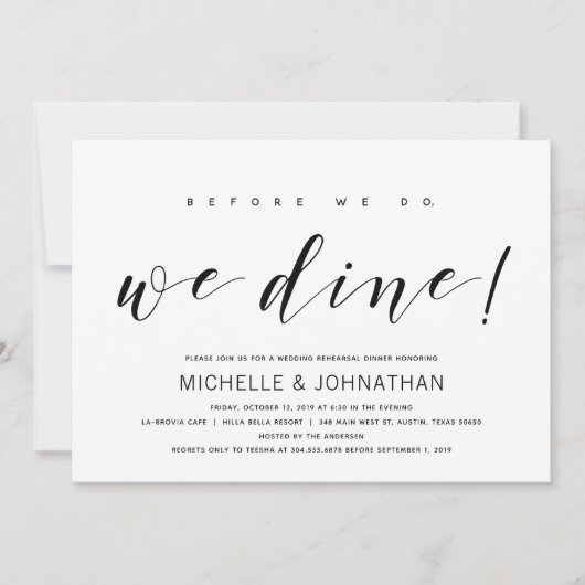 エレガモダンントウェディングリハーサル招待状 招待状 (正面)