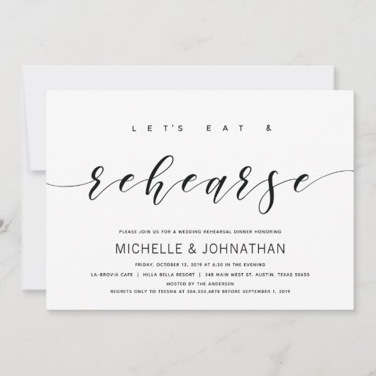 エレガモダンントウェディングリハーサル招待状 招待状 (正面)