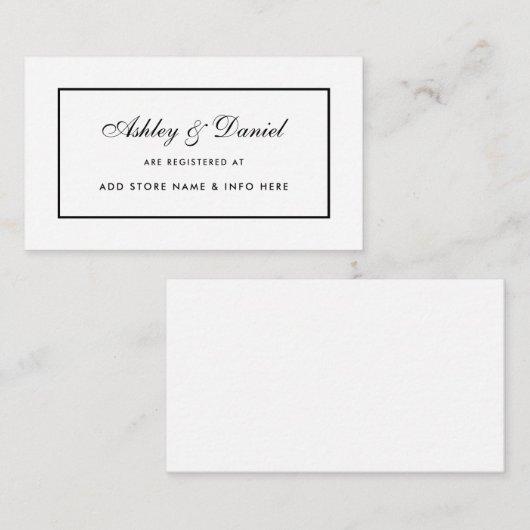エレガモダンントウェディングレジストリ挿入カードB エンクロージャーカード (正面/裏面)