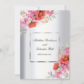 エレガモダンントウェディングレッドローズ招待状 招待状 (裏面)