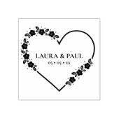 エレガモダンントウェディングワイルドフラワーガーランドハート ラバースタンプ (インプリント)