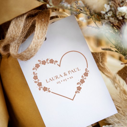 エレガモダンントウェディングワイルドフラワーガーランドハート ラバースタンプ