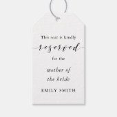 エレガモダンントウェディング予約座椅子ラベル ギフトタグ (正面)