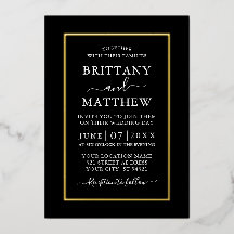 エレガモダンントウェディング白黒ゴールドフォイル