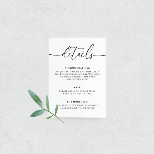 エレガモダンントウェディング詳細エンクロージャカード エンクロージャーカード