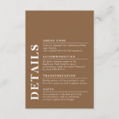 エレガモダンントウェディング詳細ダークトープ エンクロージャーカード (正面)