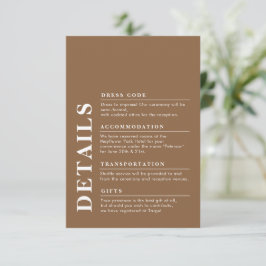 エレガモダンントウェディング詳細ダークトープ エンクロージャーカード