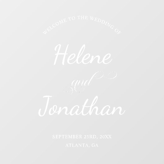 エレガモダンントウェディング鏡デカールウェルカムサイン ウィンドウサイン (シート)