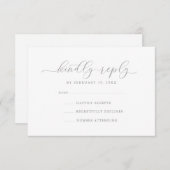 エレガモダンントウェディングRSVPカード 招待状 (正面/裏面)