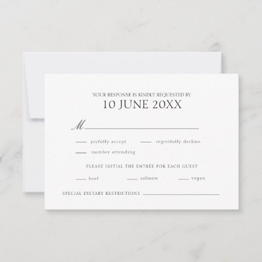 エレガモダンントウェディングSVP 出欠カード (正面)