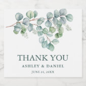 エレガモダンントウエディングユーカリ緑 スパークリングワインラベル (シングルラベル)