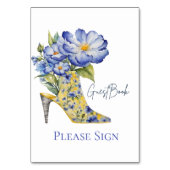 エレガモダンントハイヒール靴のゲストブックテーブルの看板 テーブルナンバー (正面)