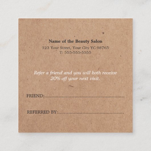 エレガモダンント印刷クラフト美しい紹介カード 紹介カード (裏面)