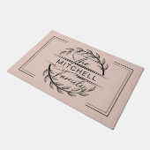 エレガモノグラムのン赤面ピンクカスタムク名 ドアマット (アングル)