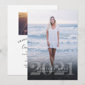 エレガンはっきりしたス2021卒業写真招待状 招待状 (正面/裏面)